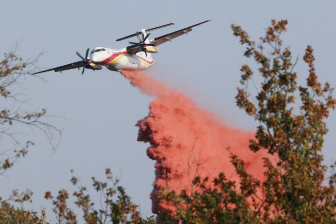 Fire-spewing cloud in France