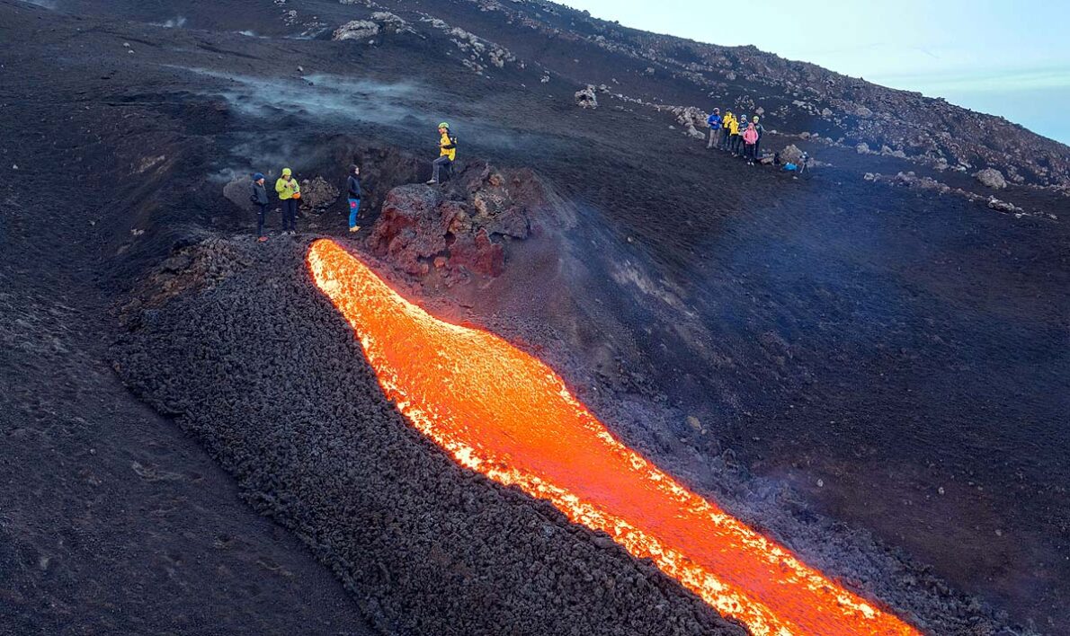 Mount Etna volcanic eruption