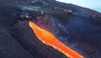Mount Etna volcanic eruption