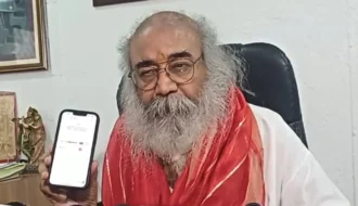 संभल के श्री कल्कि धाम के पीठाधीश्वर आचार्य प्रमोद कृष्णम को मिली बम से उड़ाने की धमकी